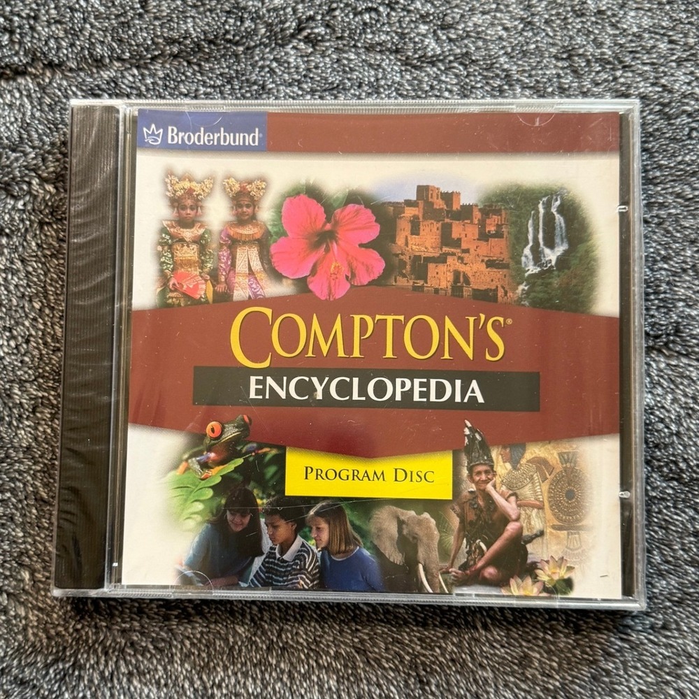 Broderbund Compton's Encyclopedia 2001 Program Disc CD-ROM PC Software Case